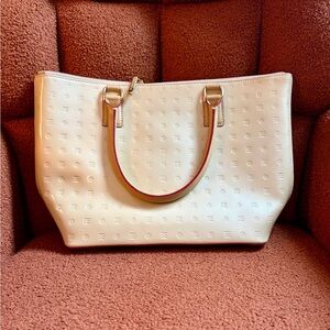 Arcadia Italian Leather Cream Tote Bag